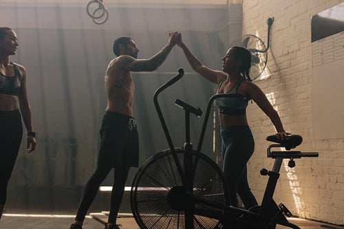 Young people after successful training session