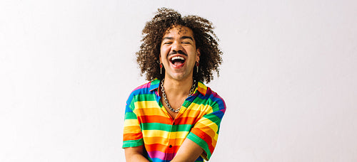 Celebrating gay pride in a studio