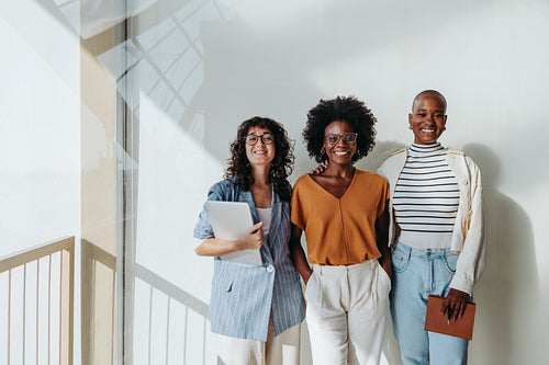 Multicultural group of successful business people in a modern office