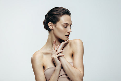 Young woman with glowing skin