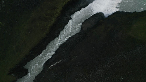 Aerial shot of Gullfoss waterfall
