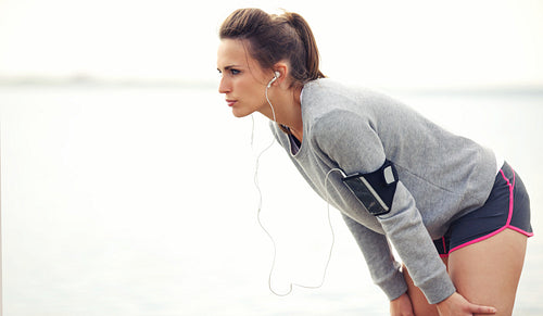 Woman On A Break After Jogging