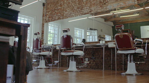 Old fashioned interior of a hair salon