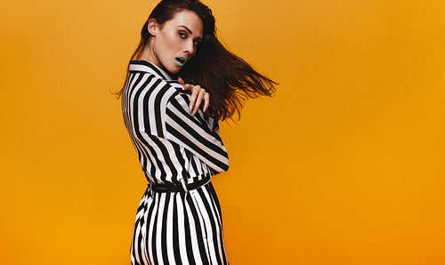 Stunning woman in studio