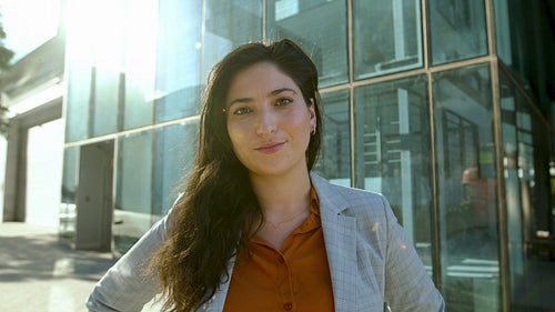 Successful female business professional outside