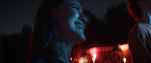 Friends enjoying a music festival