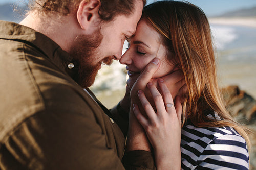 Couple in love on the beach