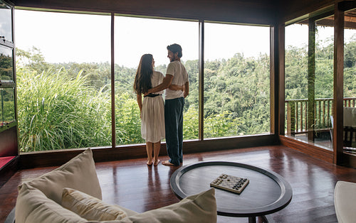 Couple in luxury resort room