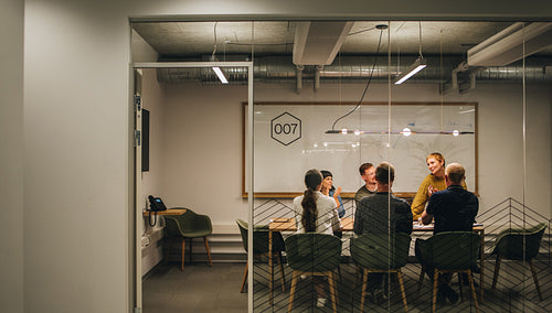 Successful business meeting in conference room