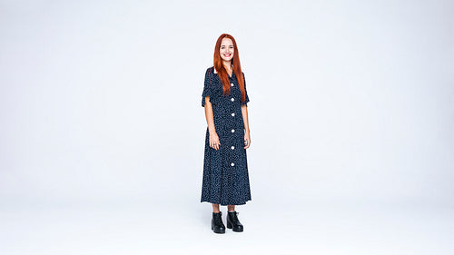 Smiling woman with brown hair