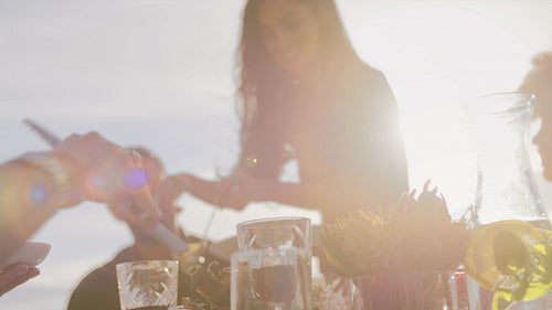Woman serving at the party