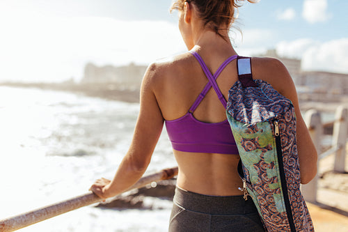 Healthy woman after her fitness workout