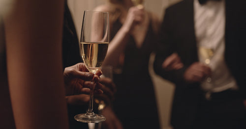 Friends enjoying drinks at a party