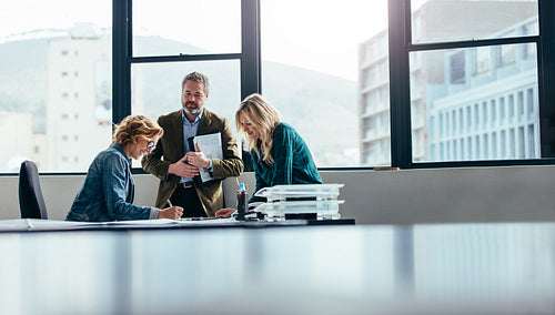 Business partners working together