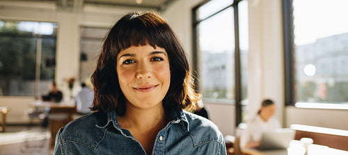 Young entrepreneur in co-working space