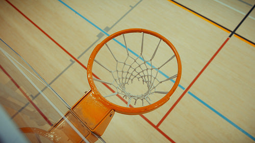 Basketball player making a perfect shot
