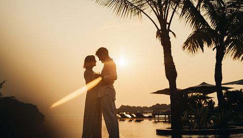 Love and romance at a tropical holiday resort