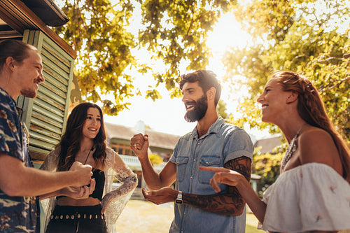 Hipsters gathered for a music festival