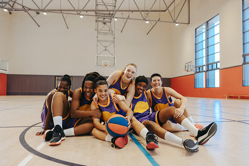 Post-match unity: Women athletes gather for a celebratory snapshot