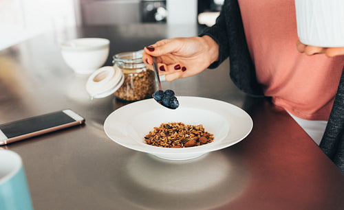 Woman preparing breakfast