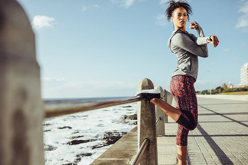 Stretching workout before a run