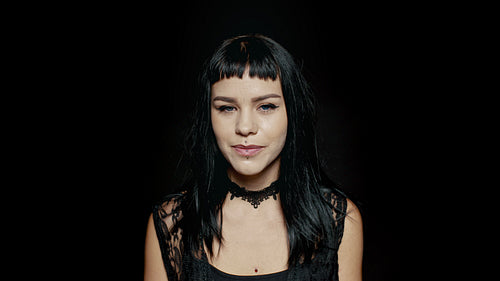  Close up of a fashionable woman smiling