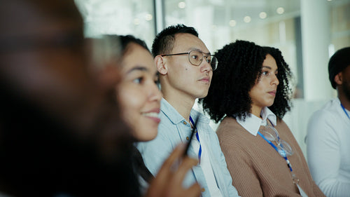 People focusing at a business conference