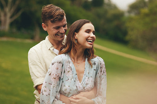 Couple in love at the park