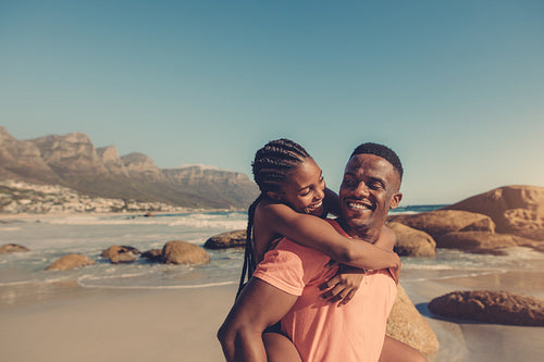 Couple enjoying themselves at the beach