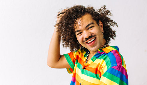 Queer man embracing his identity