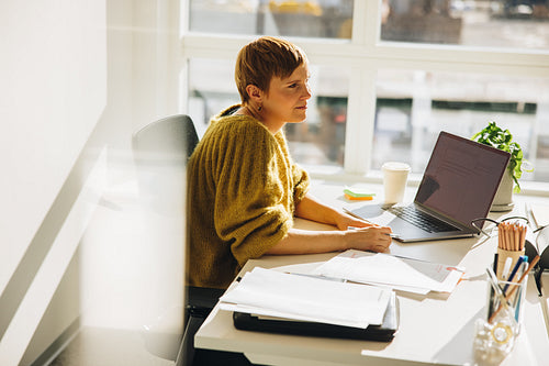 Woman working at office