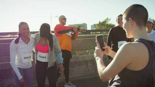 Runners taking pre-race photo