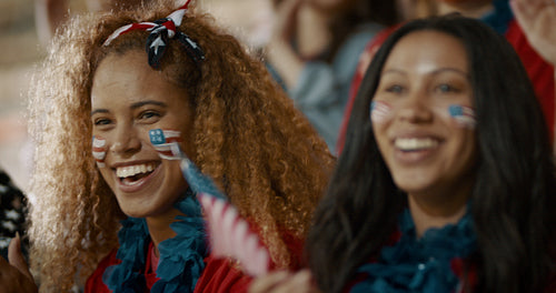 American soccer fans cheering their team