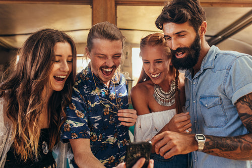 Best friends taking selfie outdoors