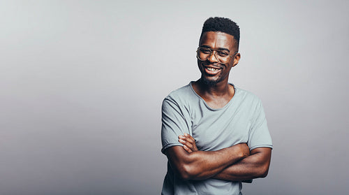 Young african male with eyeglasses