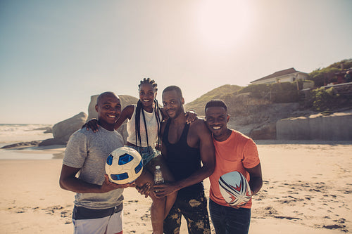 Group of friends on summer beach vacation