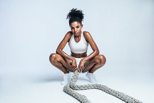 Athlete taking rest after fitness training