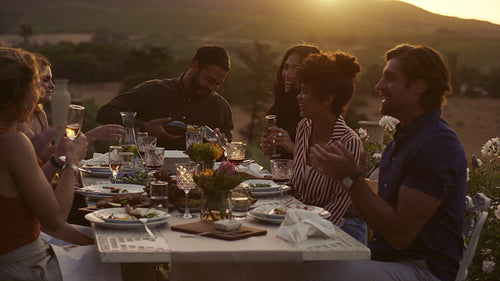 Serving drinks to friends