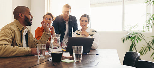 Diverse businesspeople having a discussion during a meeting