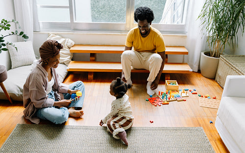 Family enjoying quality playtime together