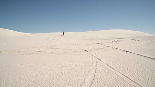 Motorbike wheelie in the desert