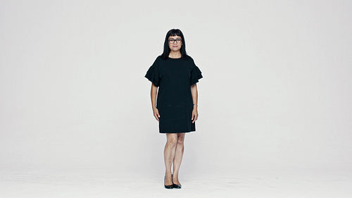 Middle aged businesswoman in eyeglasses