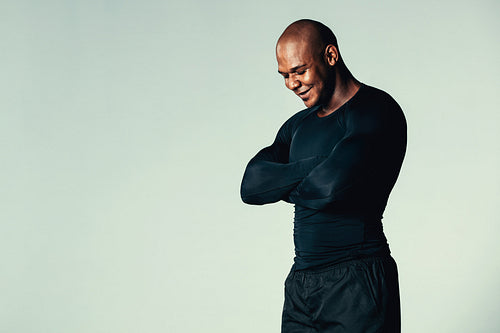 African male model with muscular physique