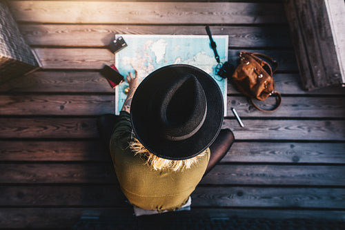 Tourist Planning tour using world map.