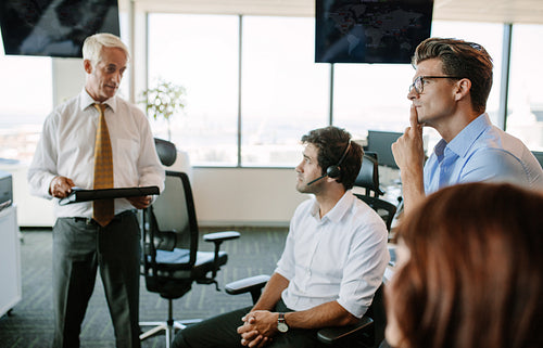 Business people having brainstorming meeting in office