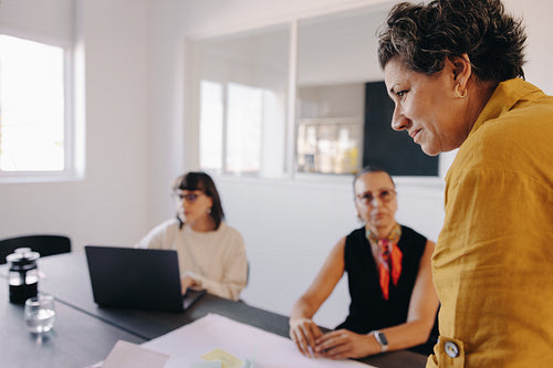 Focused teamwork during a professional meeting in a modern office setting