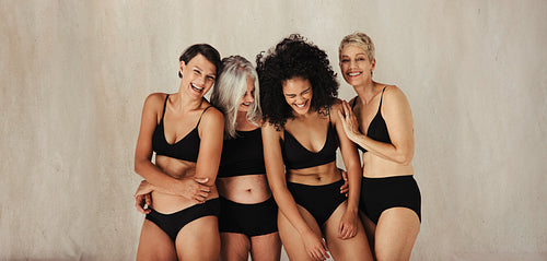 Laughing women of different ages