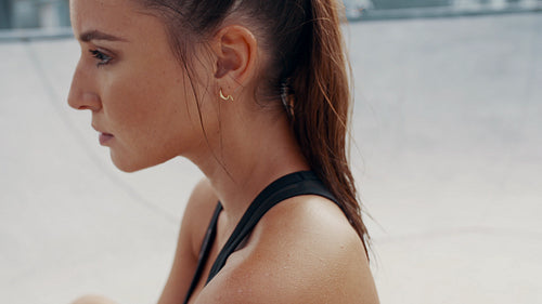 Runner resting after intense training