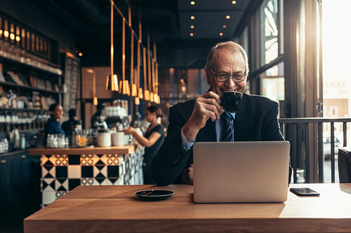 Male entrepreneur at coffee shop