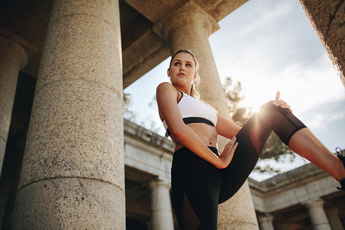 Woman doing fitness training
